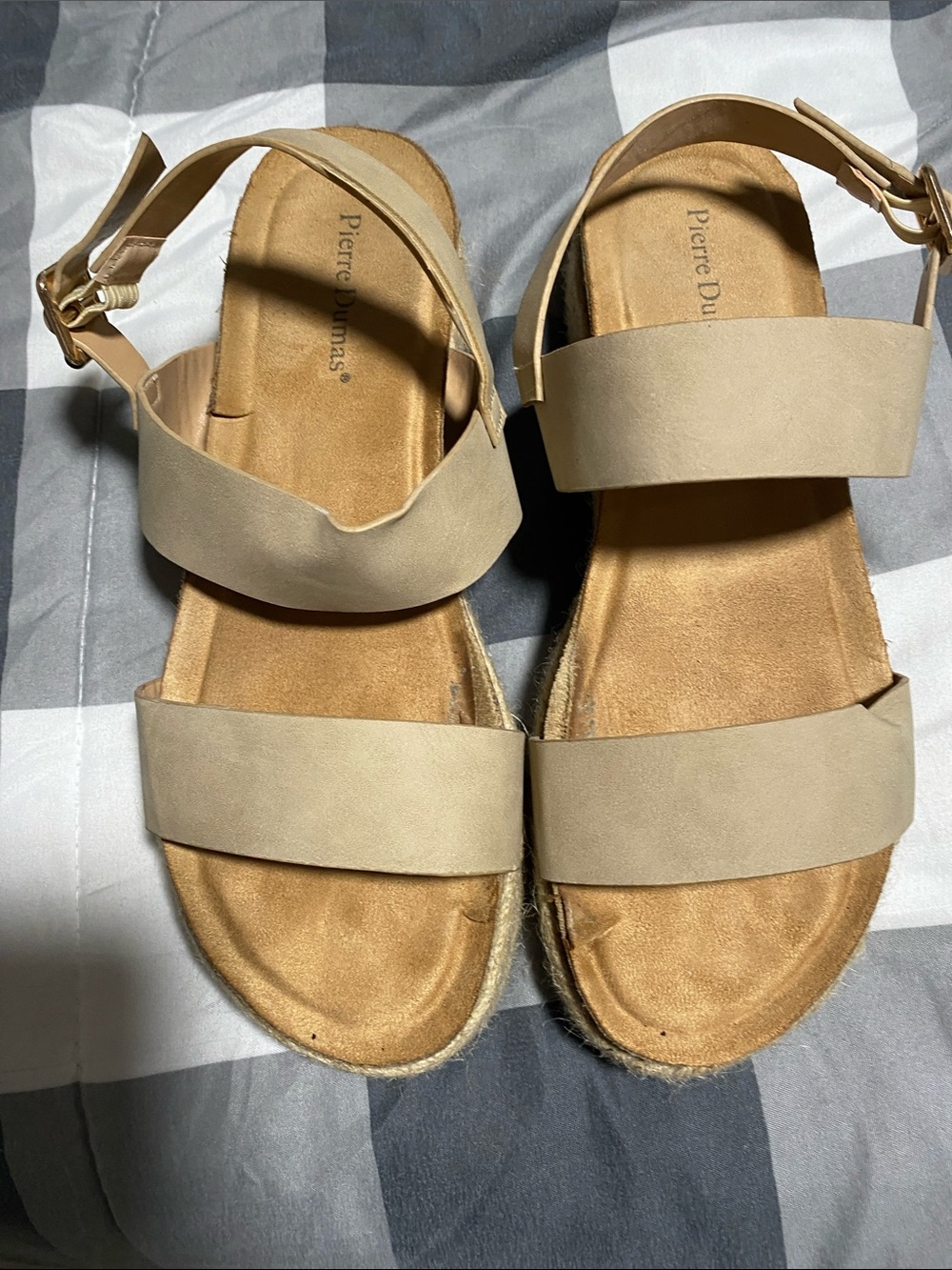 Pierre Dumas Women's Tan Double-Strap Espadrille Sandals